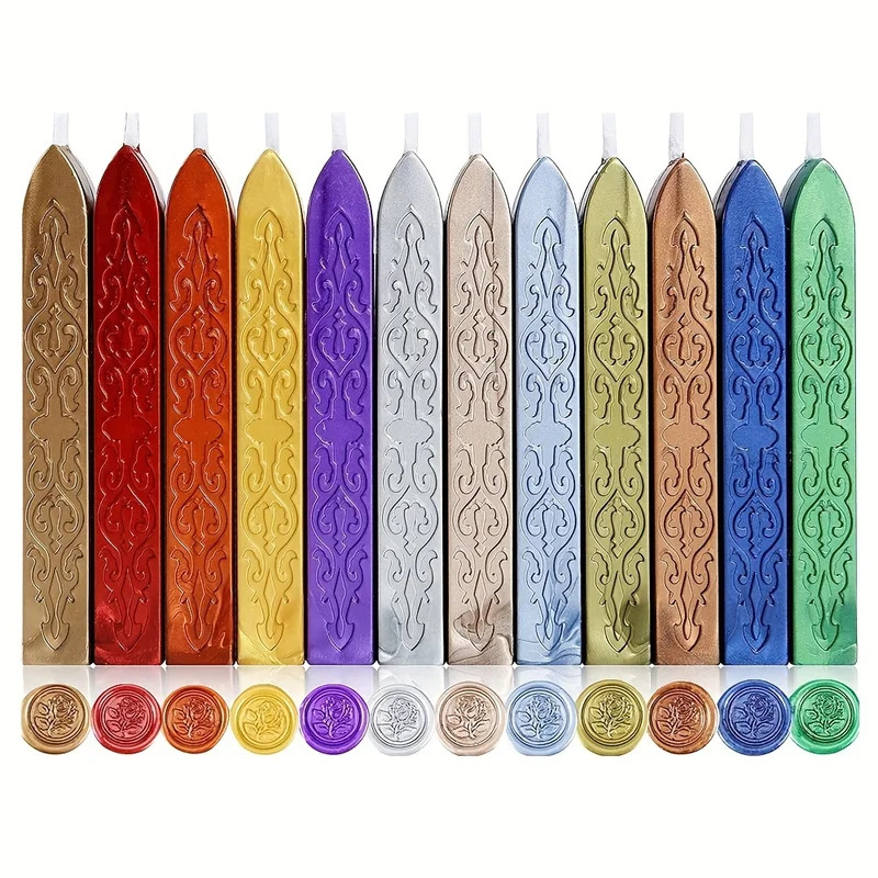 Wax Seal Stamp Kit - 12 개/가방 왁스 인감 스탬프 용