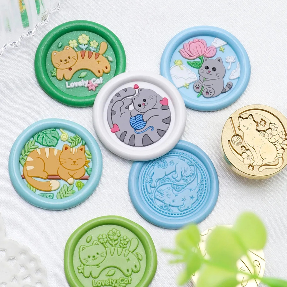 Wax Seal Stamp Kit - 고양이 시리즈 25mm 챕터 왁스 씰