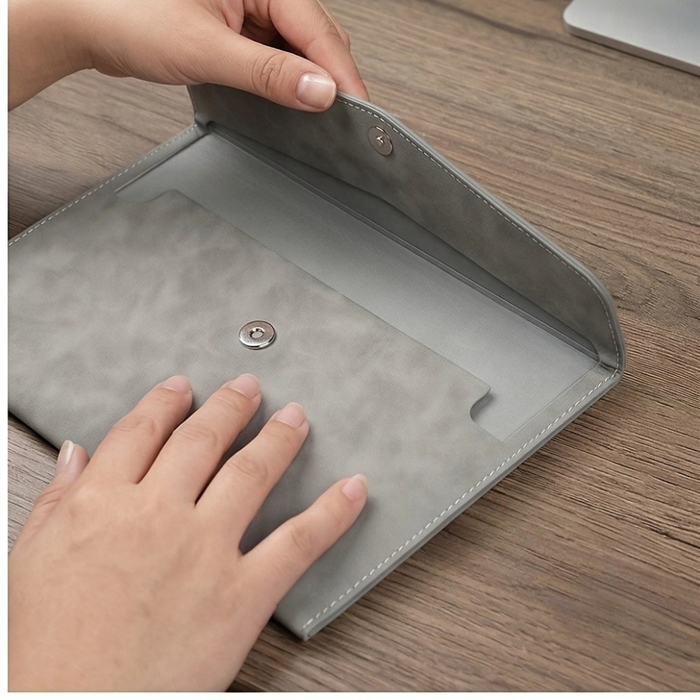 Office Stationery And Supply - 파일 가방 PU 가죽 아카이브 폴더