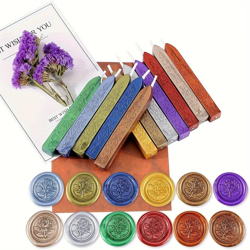 12 개/가방 왁스 인감 스탬프 용 심지가있는 금속 혼 - Wax Seal Stamp Kit 리뷰 및 가격