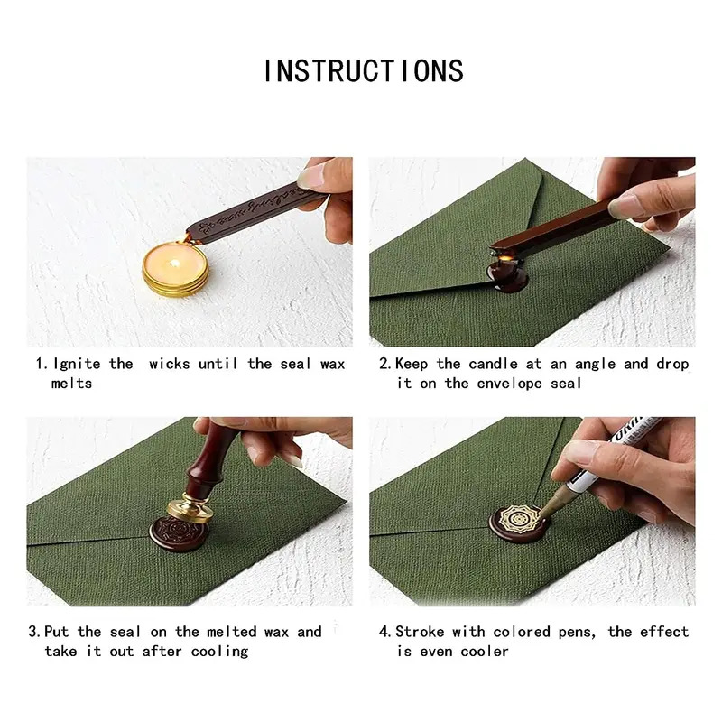 12 개/가방 왁스 인감 스탬프 용 심지가있는 금속 혼 - Wax Seal Stamp Kit 리뷰 및 가격
