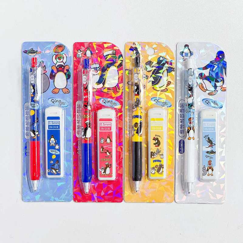 4/24pcs Kawaii Pingu 기계식 연필 세트 - Stationery Supplier 리뷰 및 가격