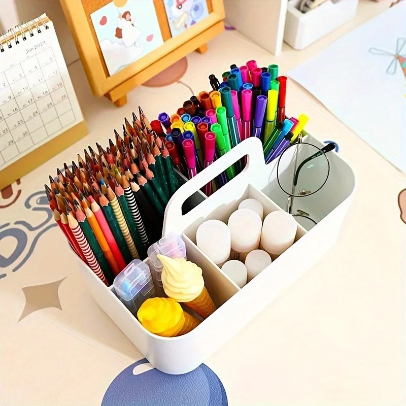 휴대용 5칸 수납 바구니 - 손잡이가 있는 플라스틱 책 - Ideal Stationery & Office Supply 리뷰 및 가격
