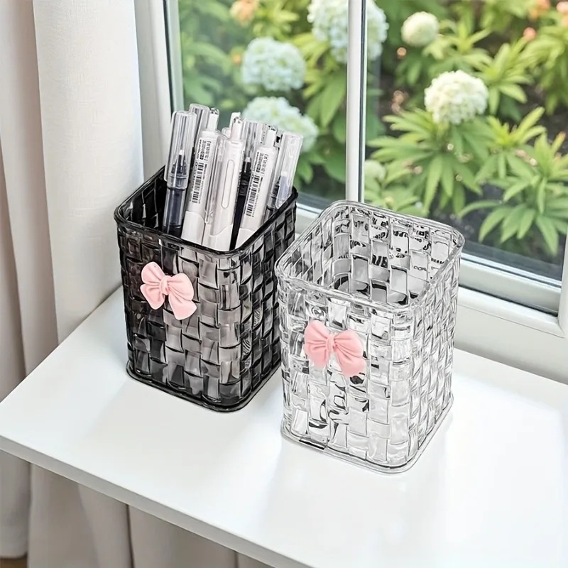 2개 투명 아크릴 눈썹 브러쉬 보관함(리본 포함) -  - Stationery Supplier 리뷰 및 가격