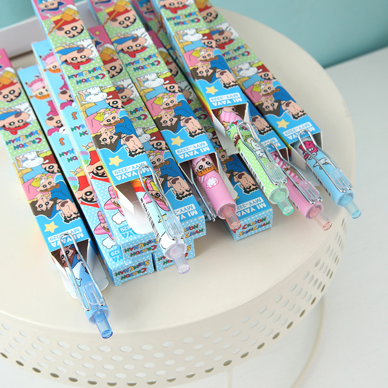 6Pcs 만화 크레용 신짱 젤 펜 절묘한 블라인드 박스 - Office Stationery And Supply 리뷰 및 가격