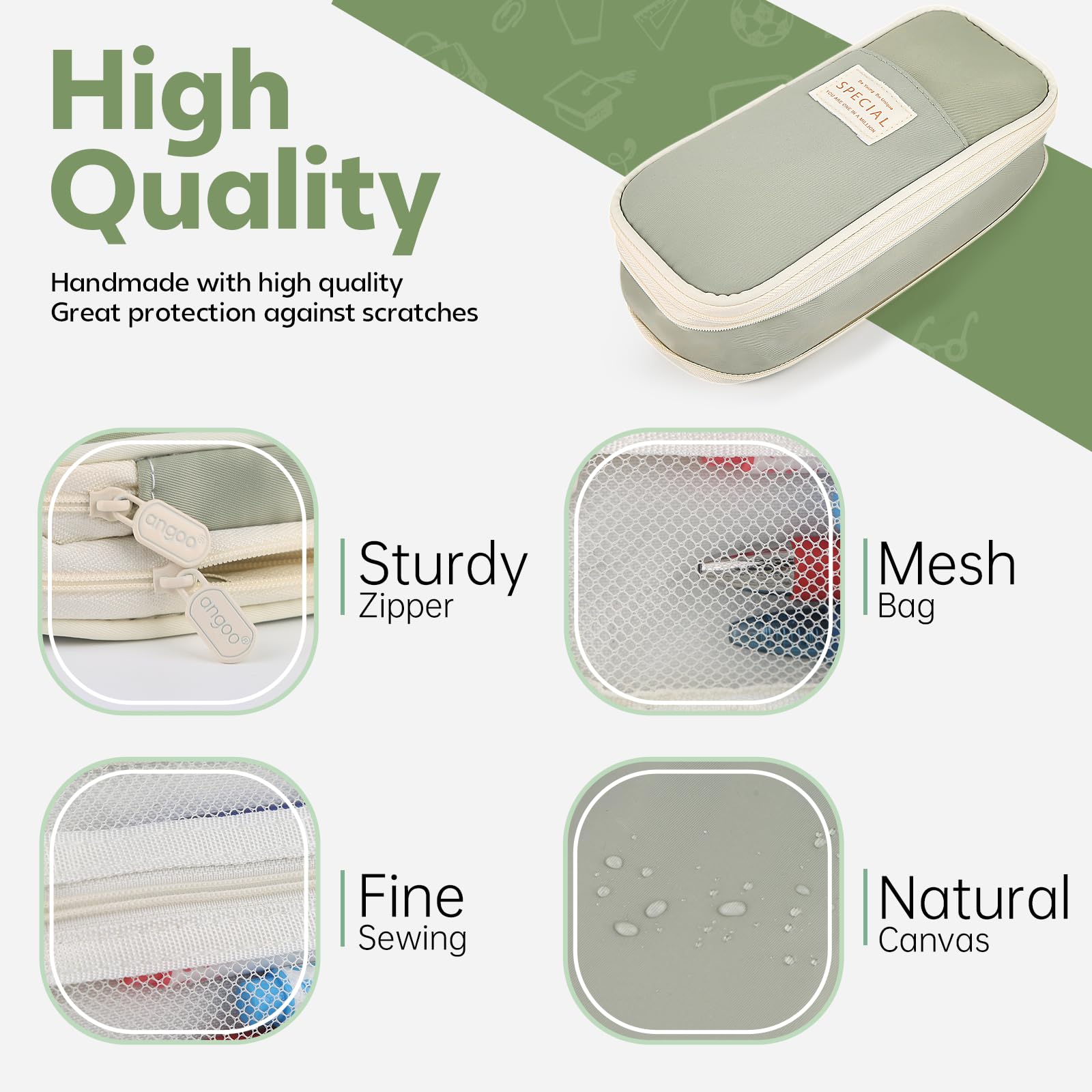 대용량 그린 필통, 휴대용 디자인의 다기능 문구함, 문 - Ideal Stationery & Office Supply 리뷰 및 가격